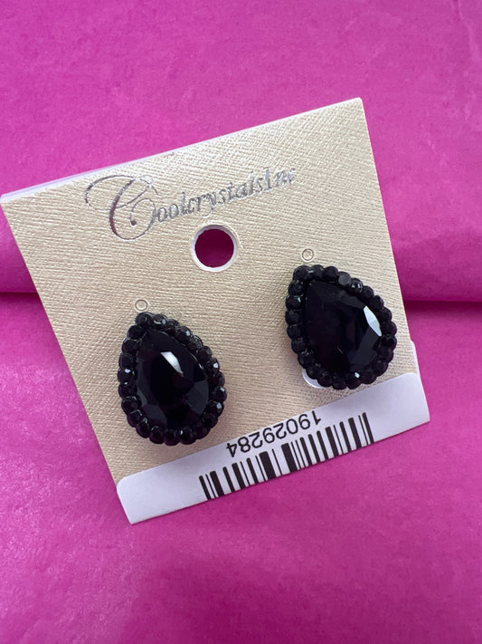 Oval Clip On Earrings Black plated-41983c502