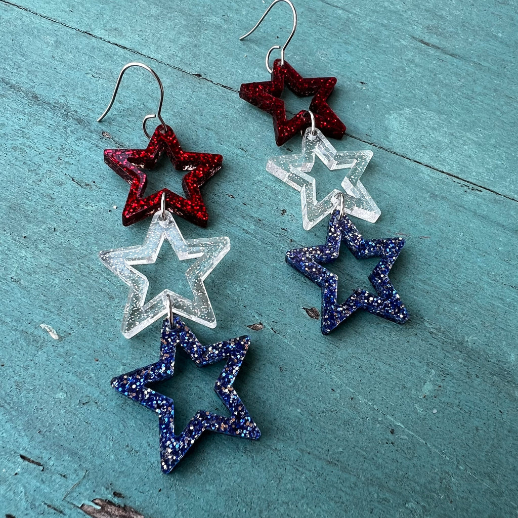 American Star Drop Earrings