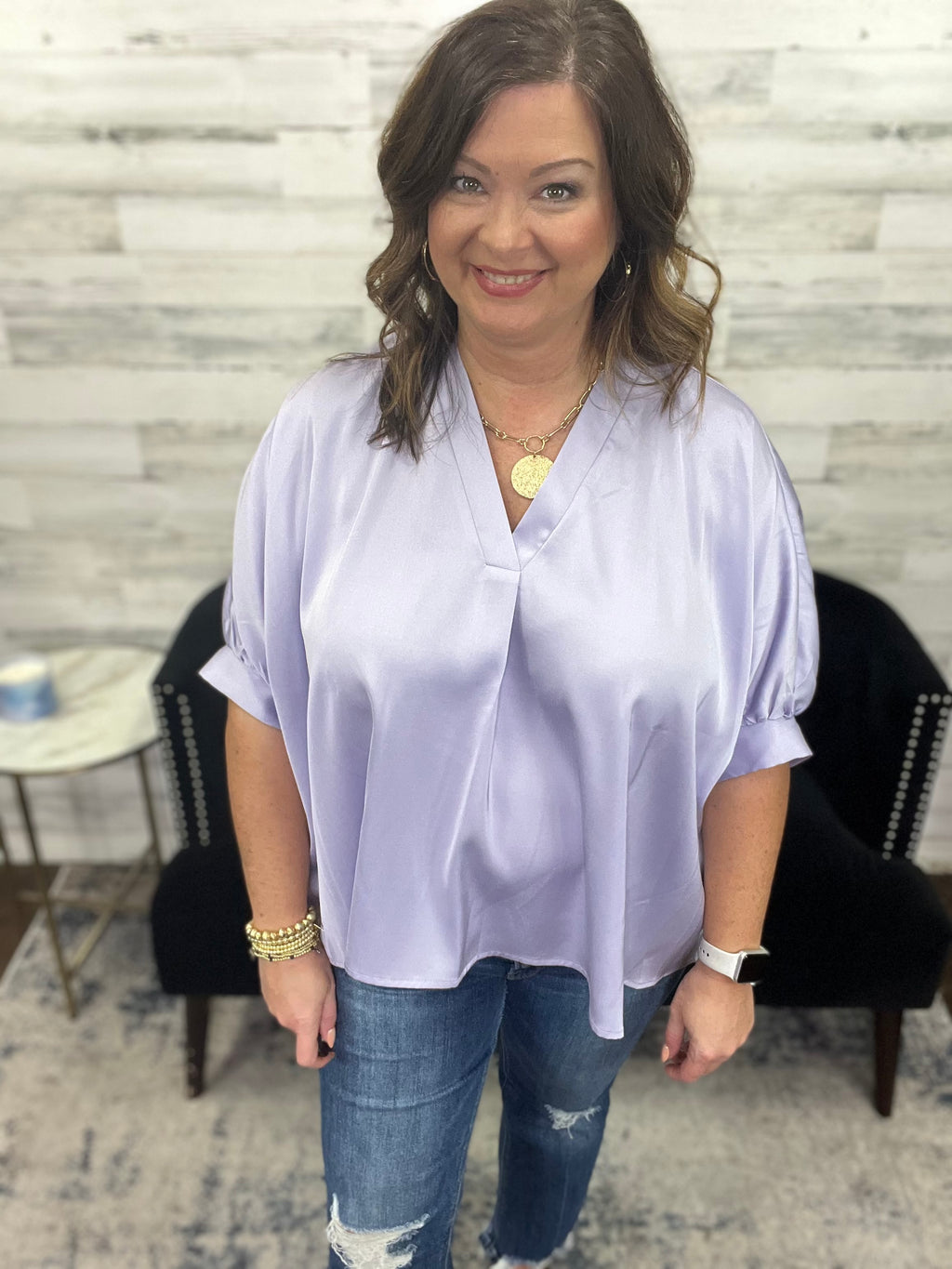 Business Casual Top, Lavender