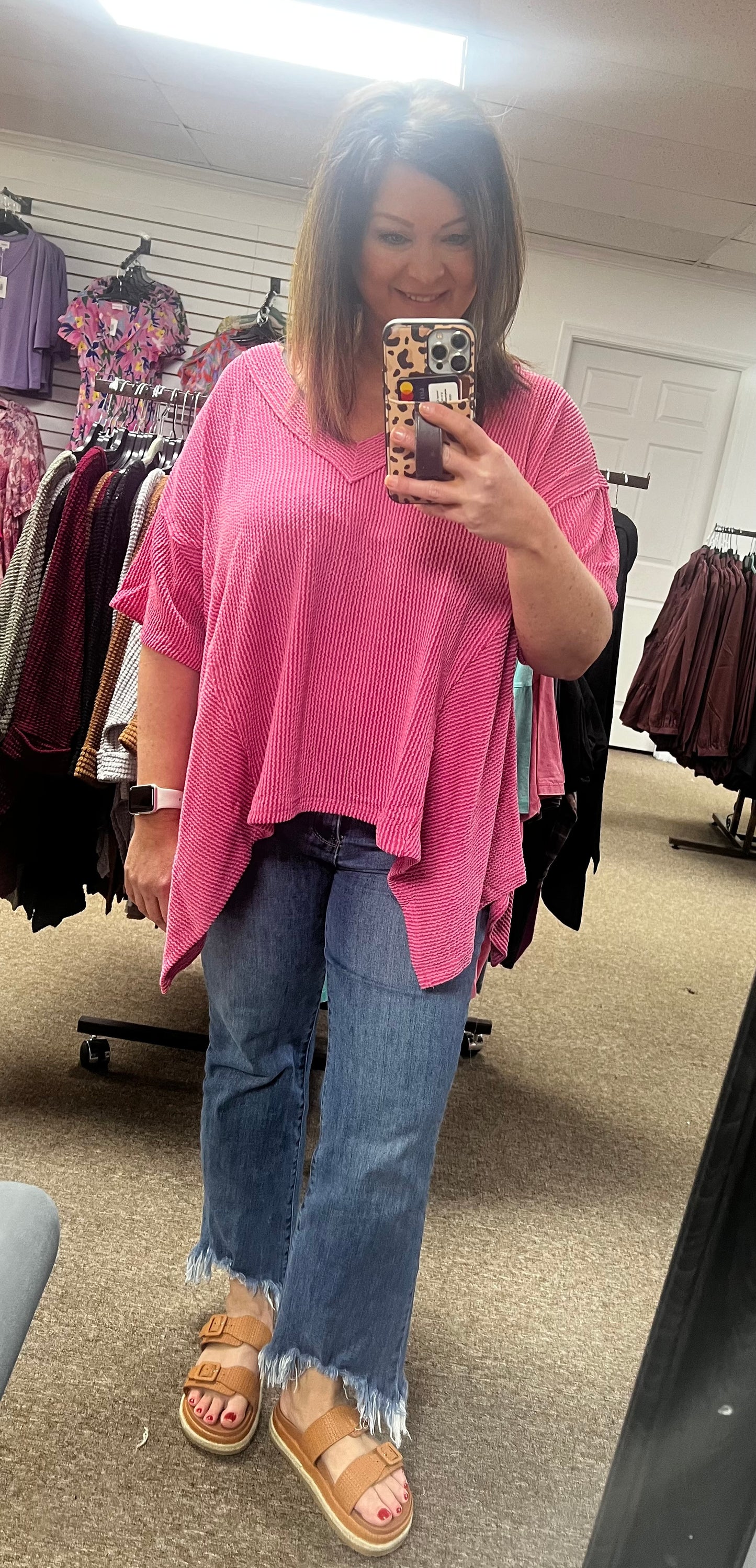 Figuring You Out Top, Hot Pink