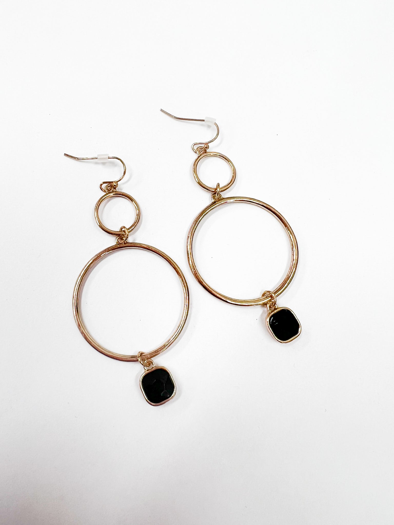 Gem Stone Hoop Earrings