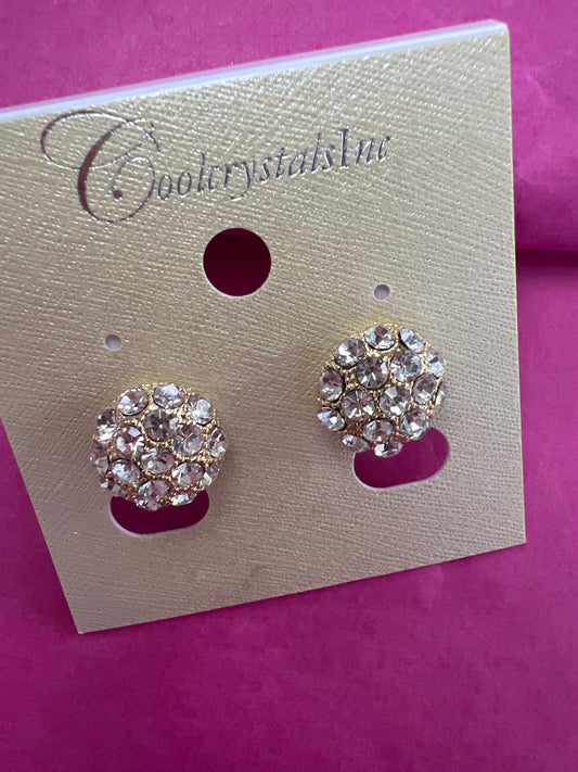 Gold Plated Round Clip On Earrings- 20076C200