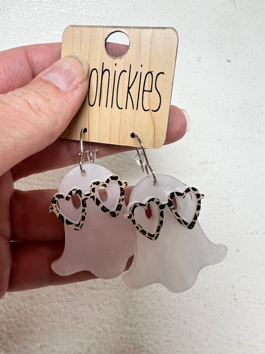 Nerdy Ghost Acrylic Dangle Earrings
