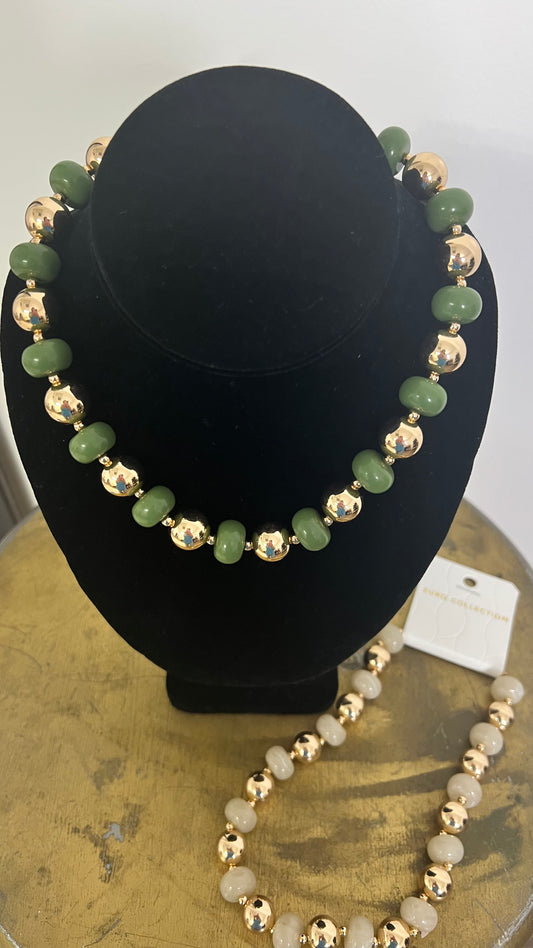 Gold Resin Ball Necklace