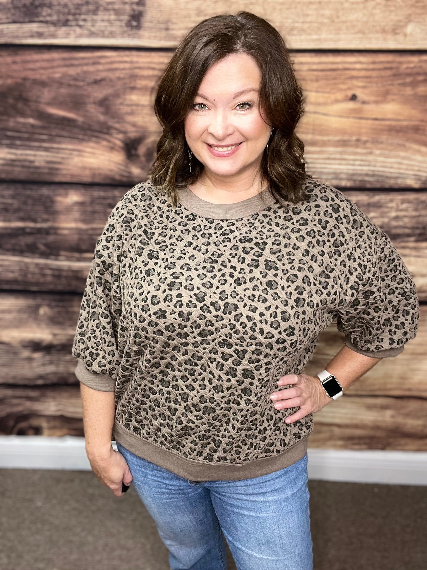 Knit Puff Sleeve Sweatshirt
