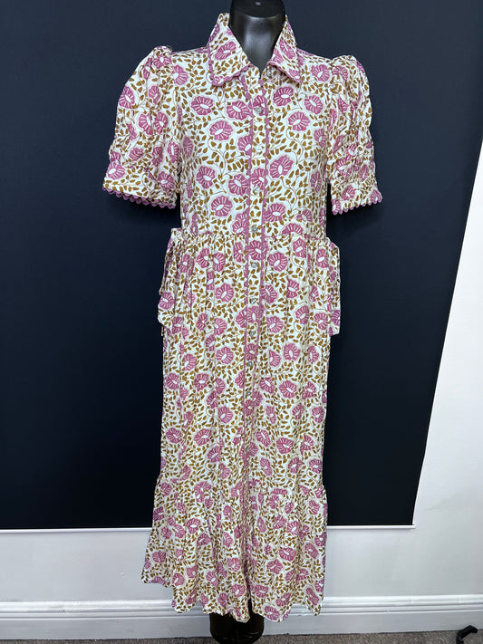 Floral Print Dress, Purple