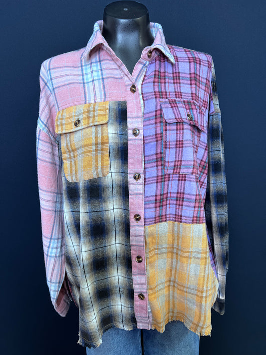 Rose Combo Flannel Shirt