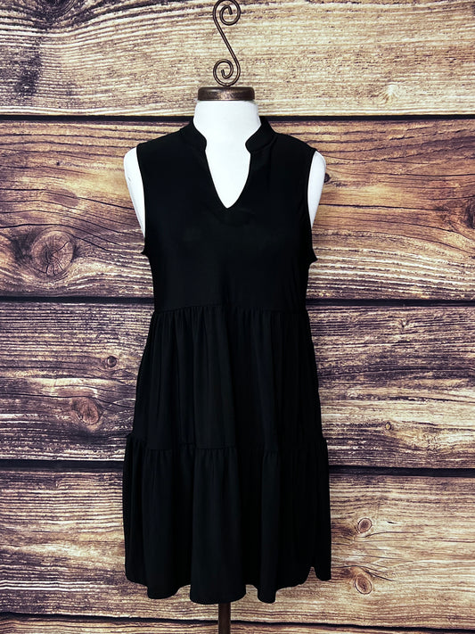 Tiered Dress, Black