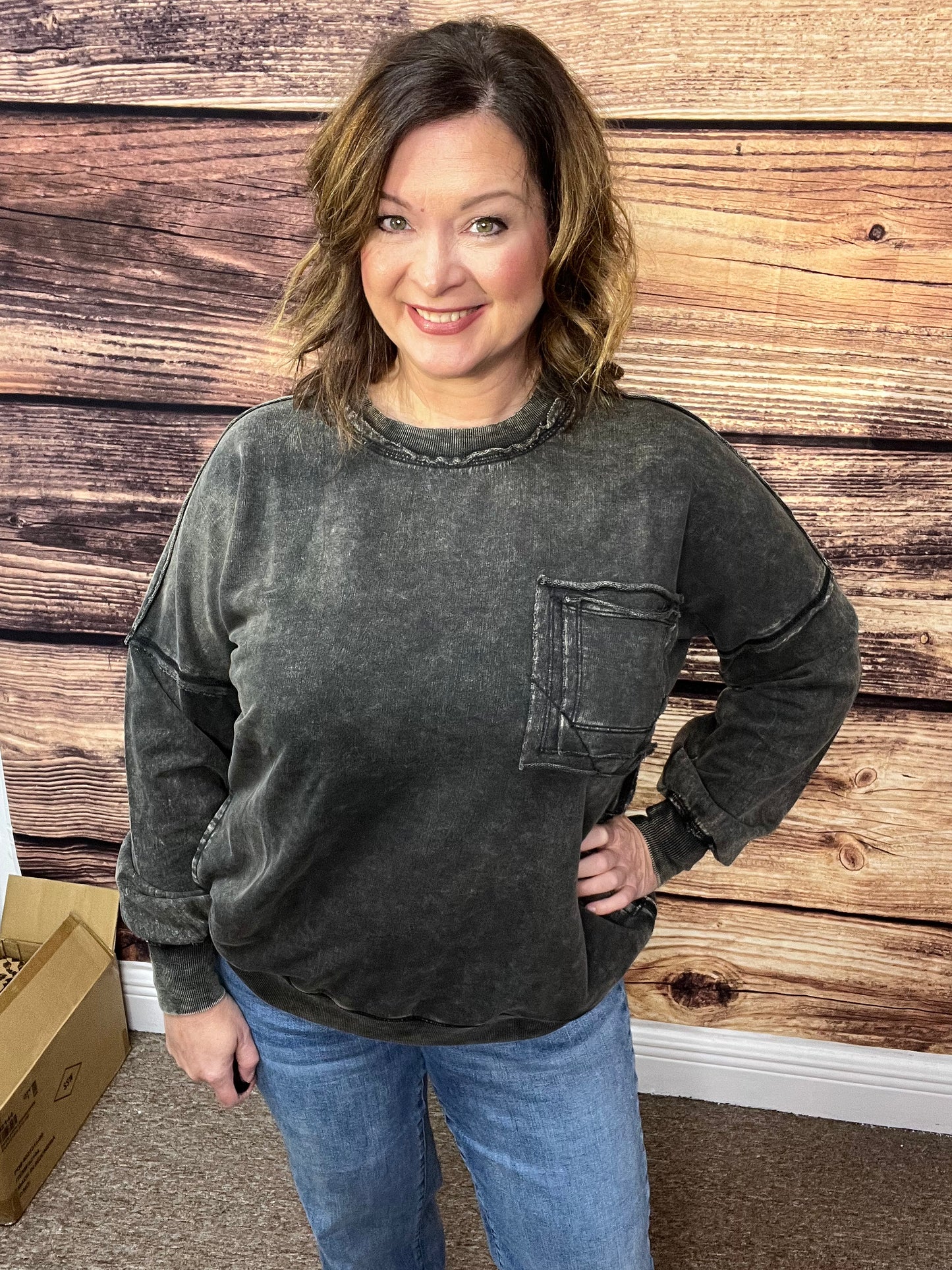 Acid Wash Pullover Small-XL