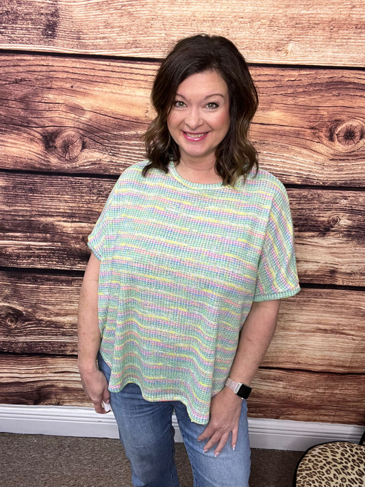 Everyday Multi-Stripe Dolman Top