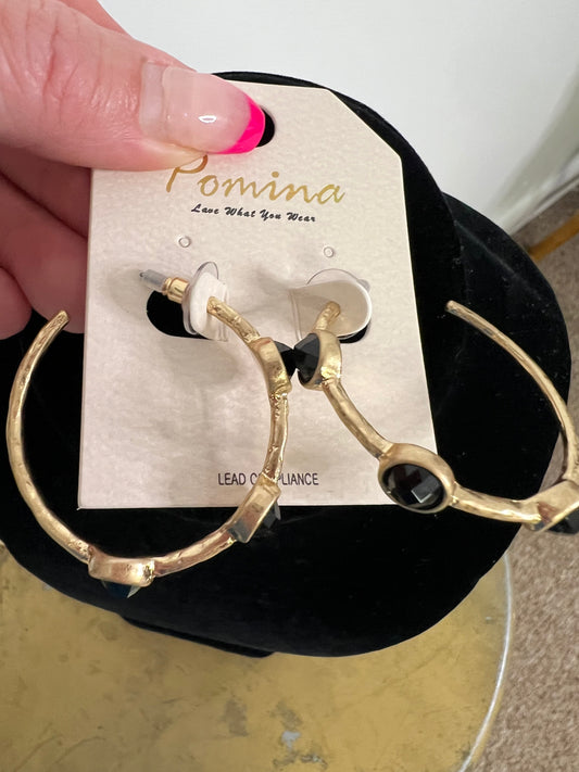 Epoxy Stone Hoop Earrings