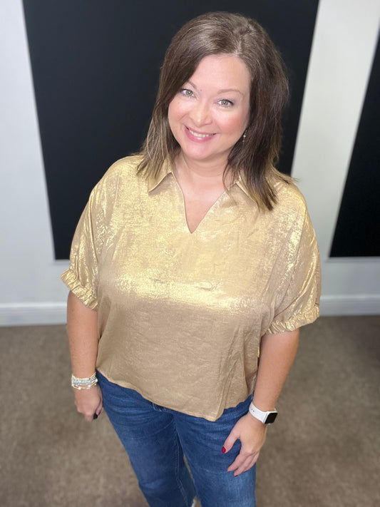 Metallic Top, Taupe