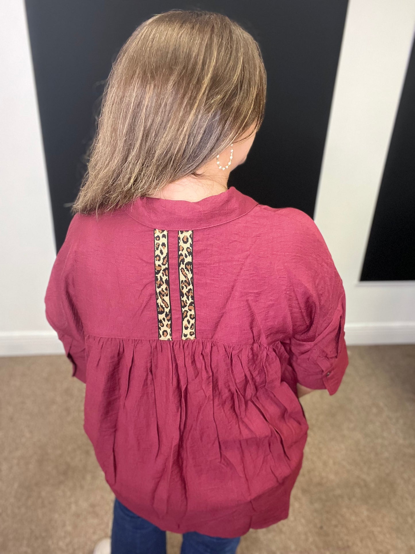 Quarter Sleeve Shirt, Wine