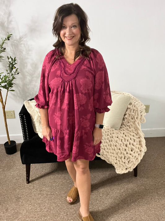 Crimson Bloom Dress