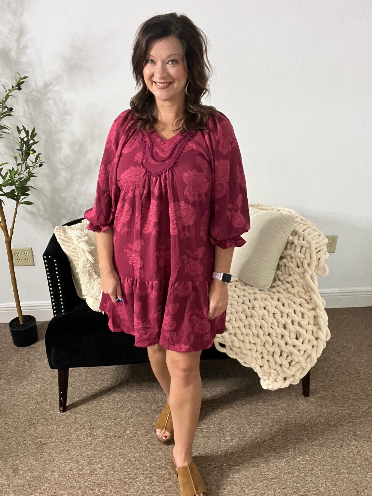 Crimson Bloom Dress
