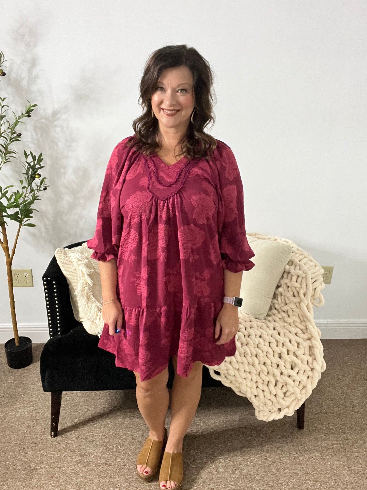 Crimson Bloom Dress