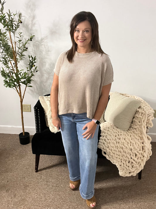 Autumn Harbor Waffle Sweater
