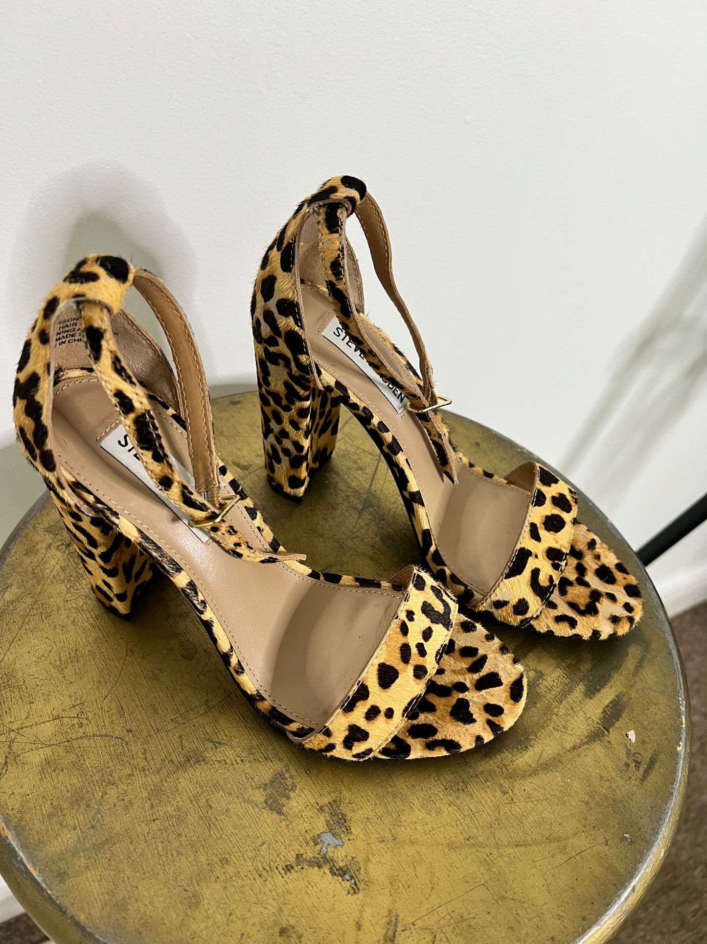 Steve Madden Leopard Print Block Heels Size 7