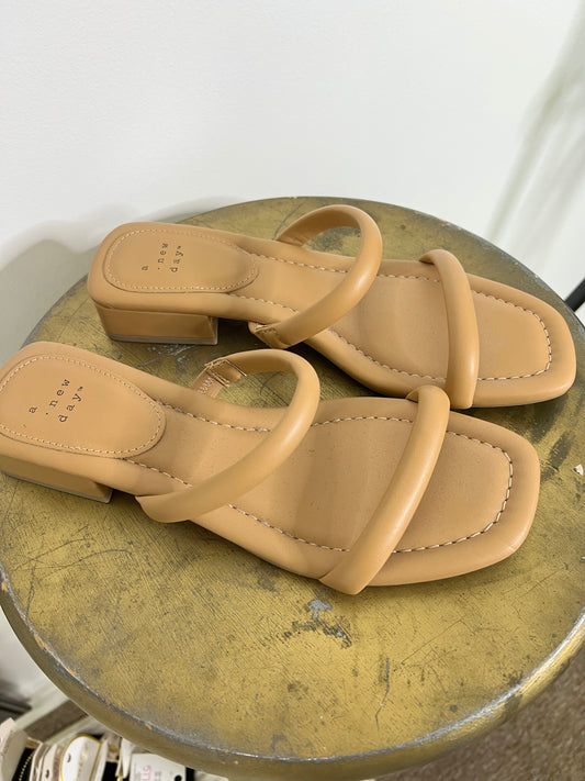 Double Strap Nude Sandal-Size 7 1/2