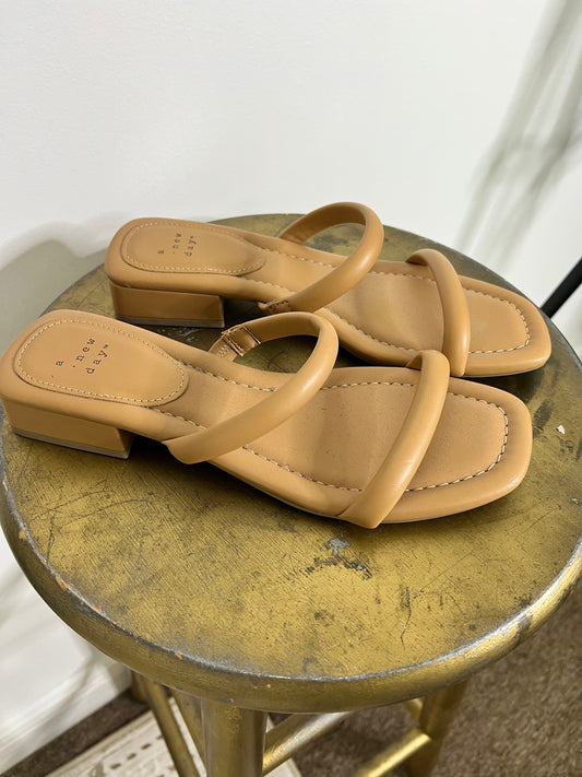 Double Strap Nude Sandal-Size 7 1/2