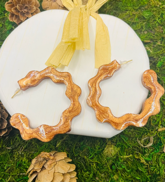 Fancy Ripple Hoop Earrings