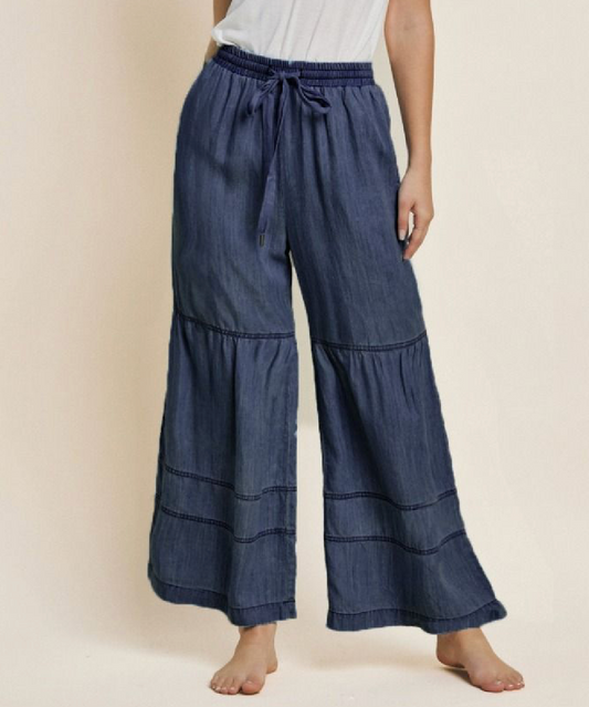 Washed Dark Chambray Pants
