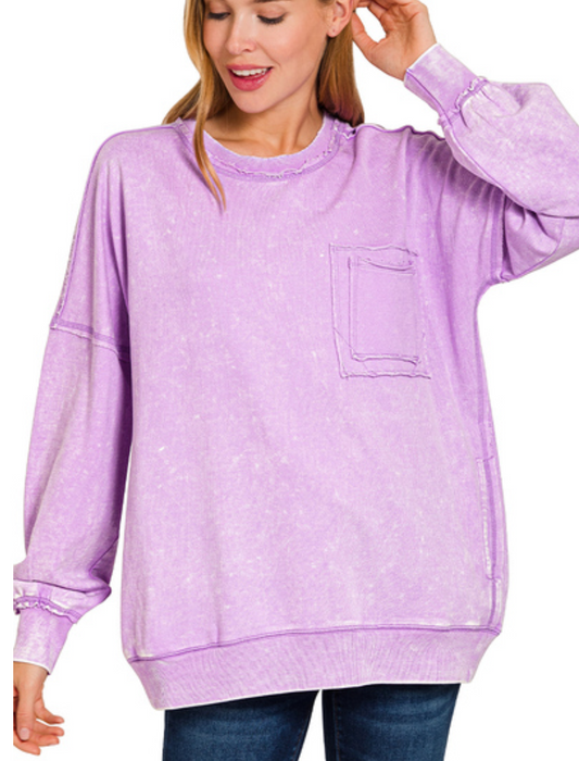 Acid Wash Pullover 1X-3X