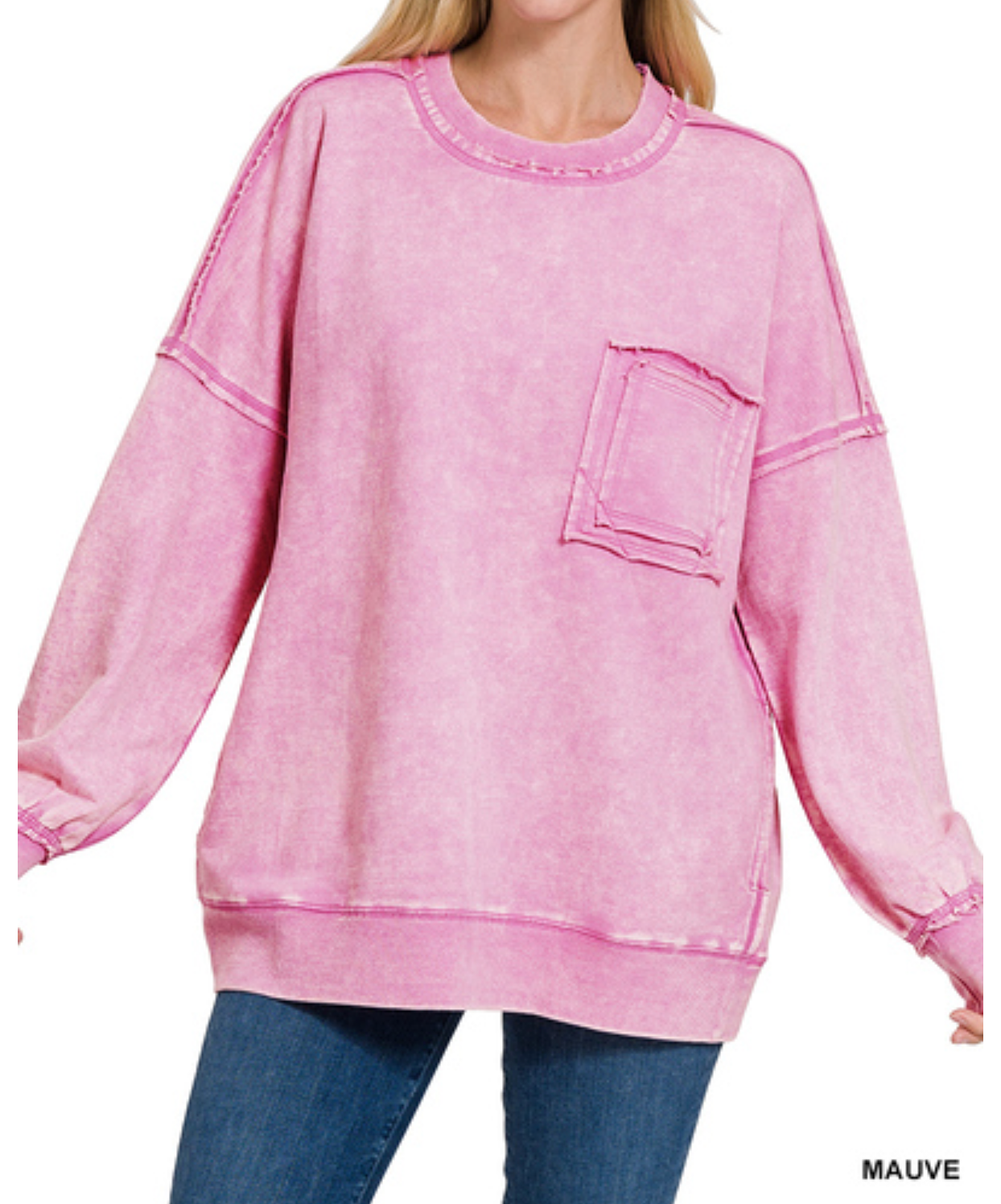 Acid Wash Pullover 1X-3X