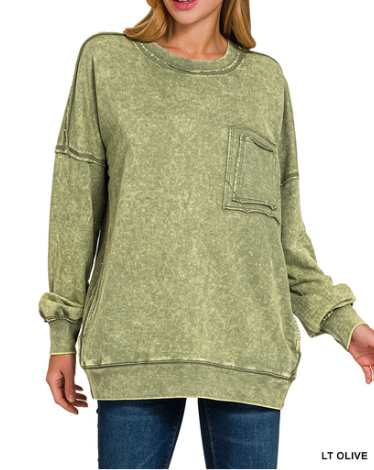 Acid Wash Pullover 1X-3X