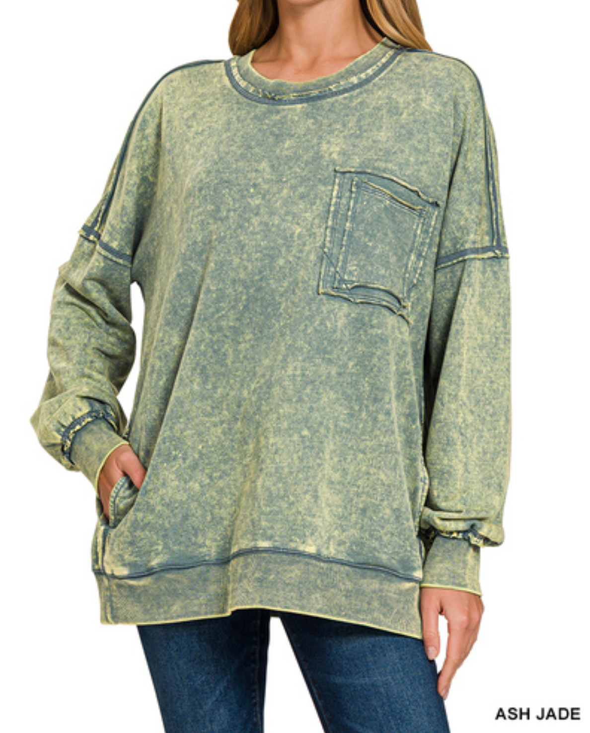 Acid Wash Pullover 1X-3X