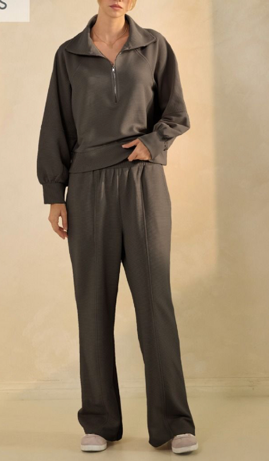 Cozy Textured Set, Charcoal
