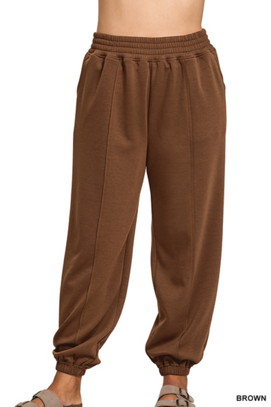 Scuba Joggers with Pockets, Brown