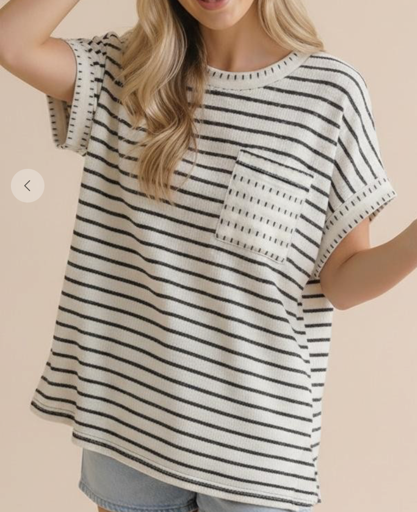Easy Days Stripe Double Gauze Top