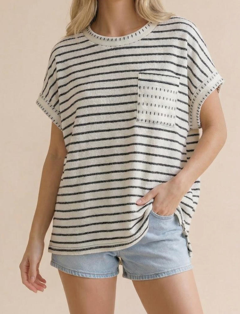 Easy Days Stripe Double Gauze Top