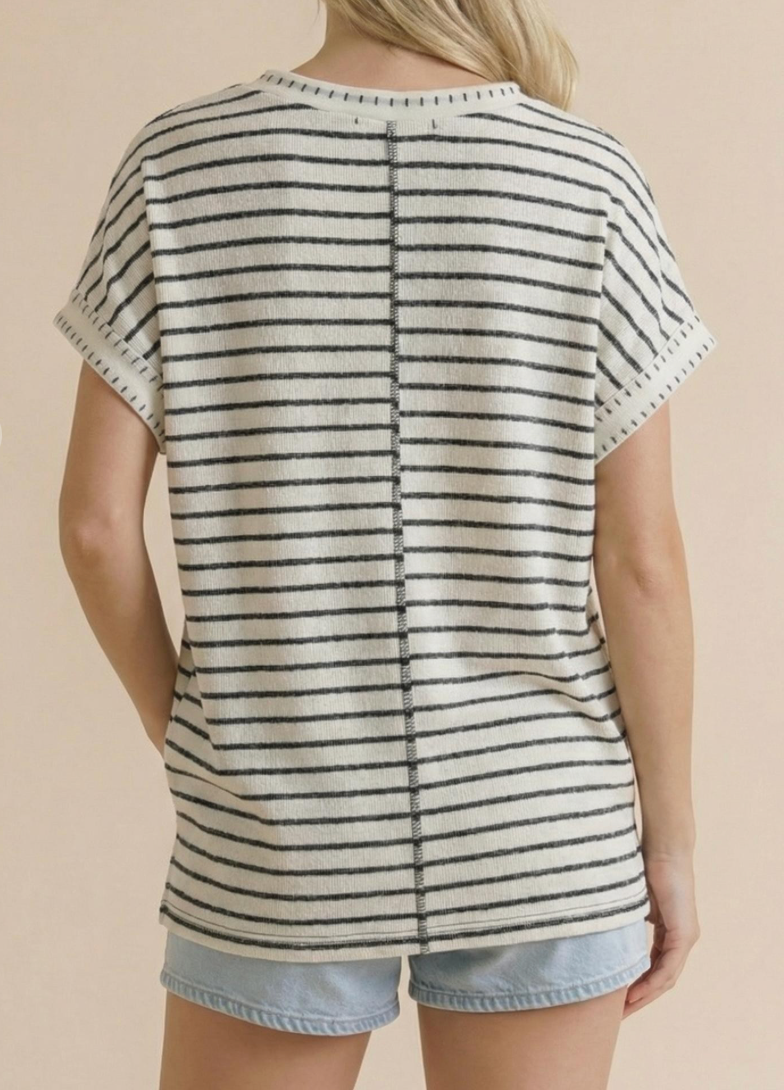 Easy Days Stripe Double Gauze Top