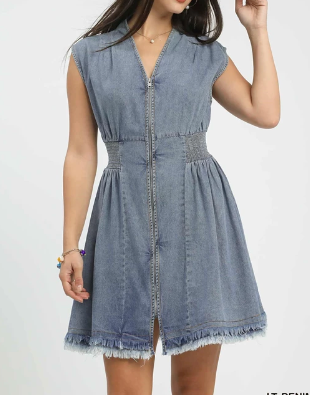 Denim Darling Zip Dress