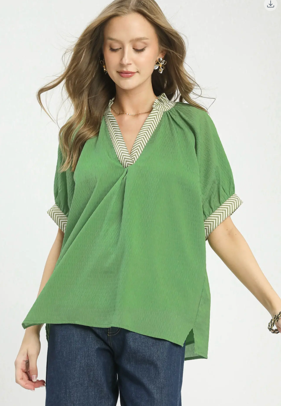 Sage and Stripes Top