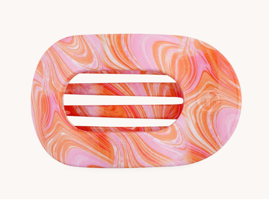Just Keep Swimming Medium Flat Round Hair Clip