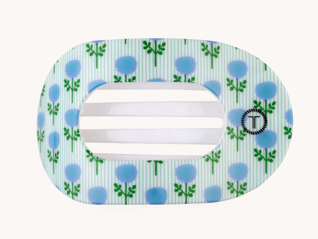 Blue Marigold Medium Flat Round Hair Clip