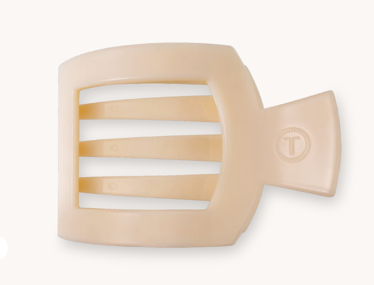 Almond Beige Medium Flat Square Hair Clip