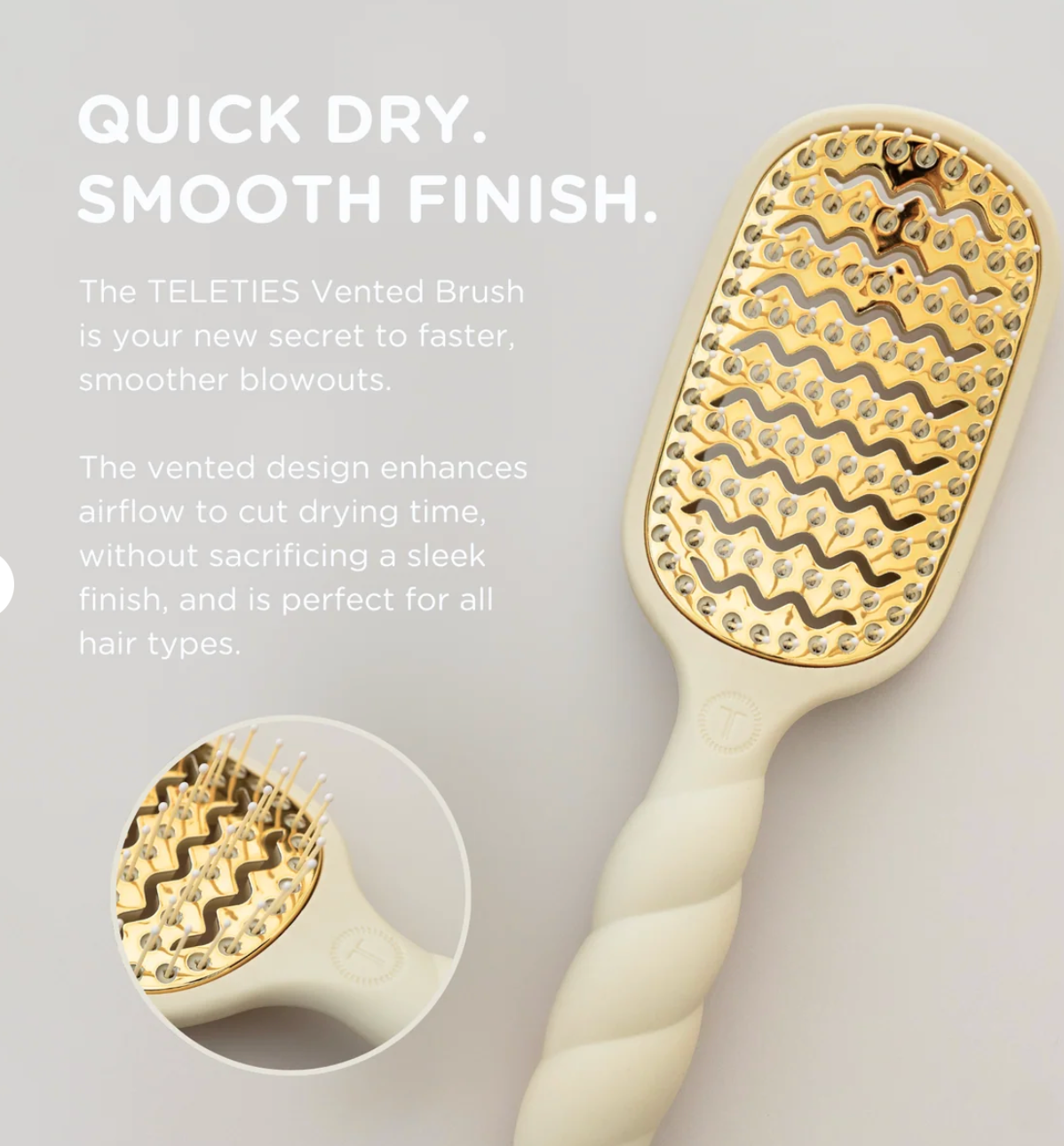 Vented Hair Brush-Tan