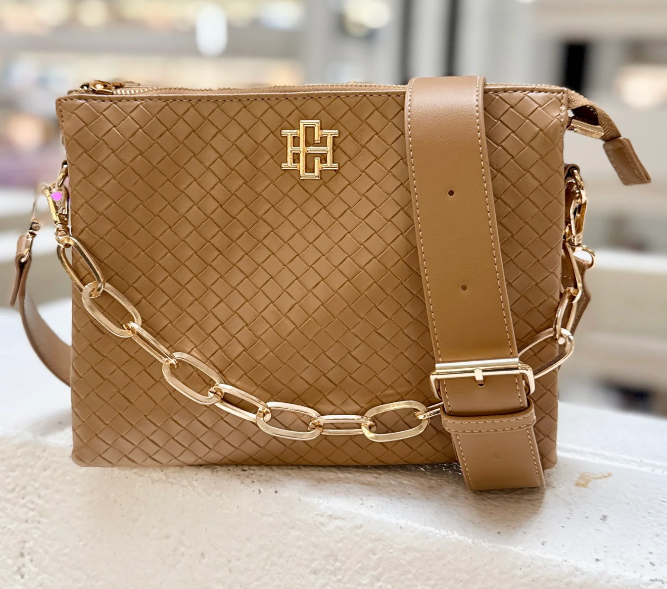 Willow Woven Crossbody, Tan