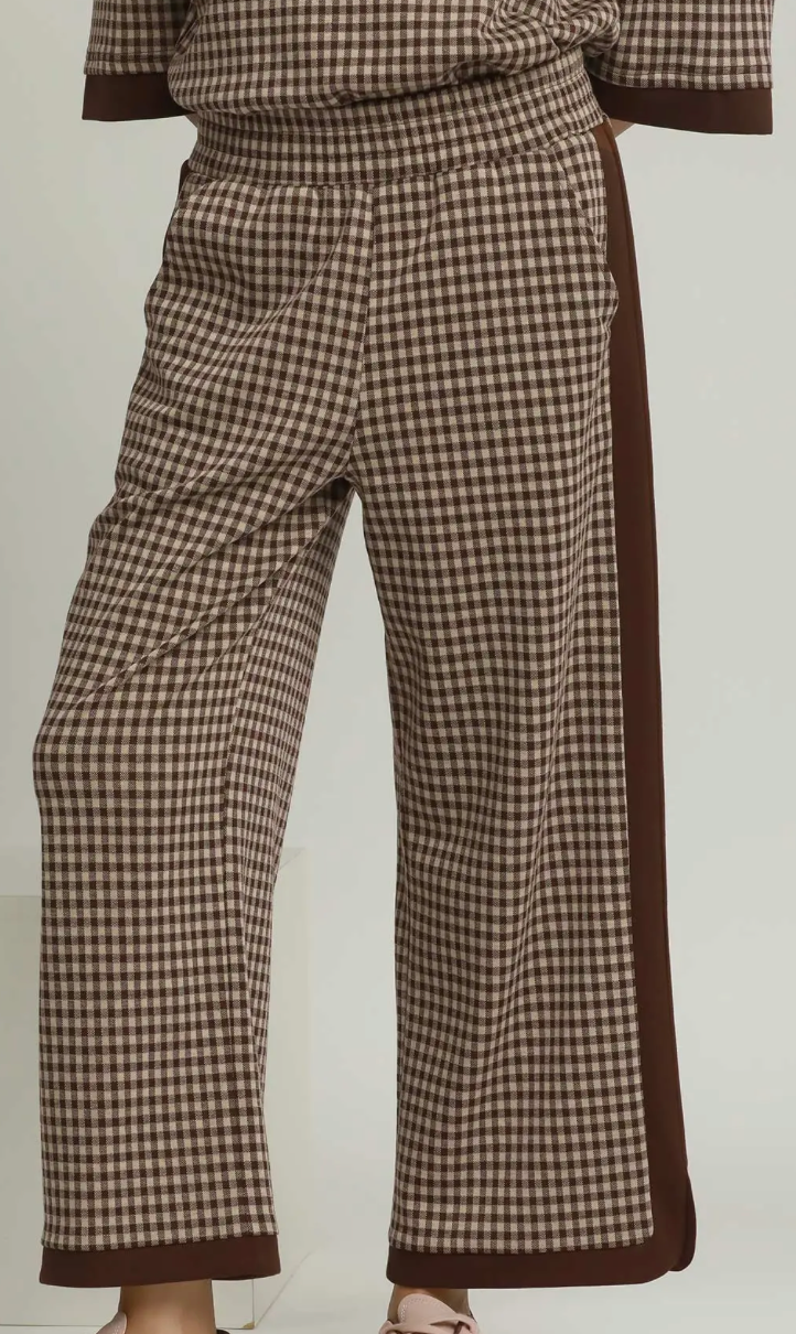 Coffee Date Checkered Pants