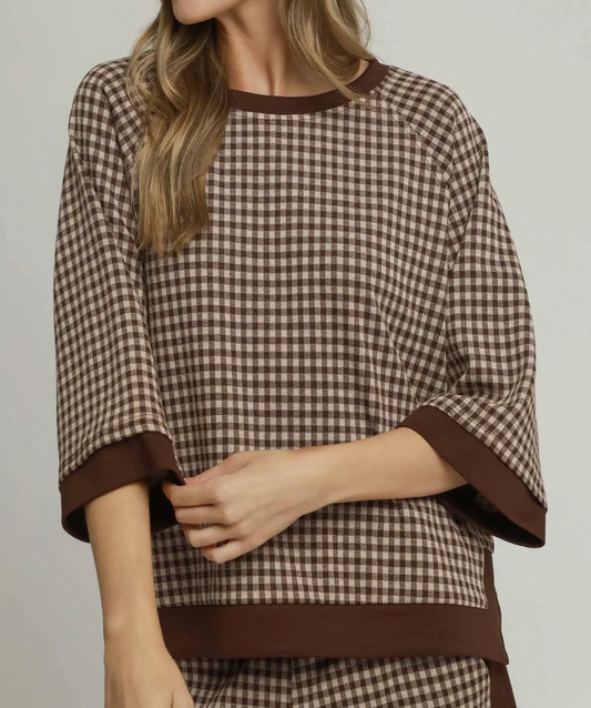 Coffee Date Checkered Top