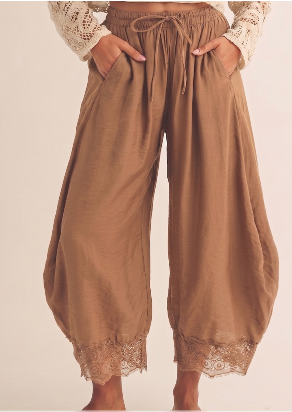 Boho Days Lace Trim Pants