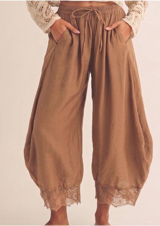 Boho Days Lace Trim Pants