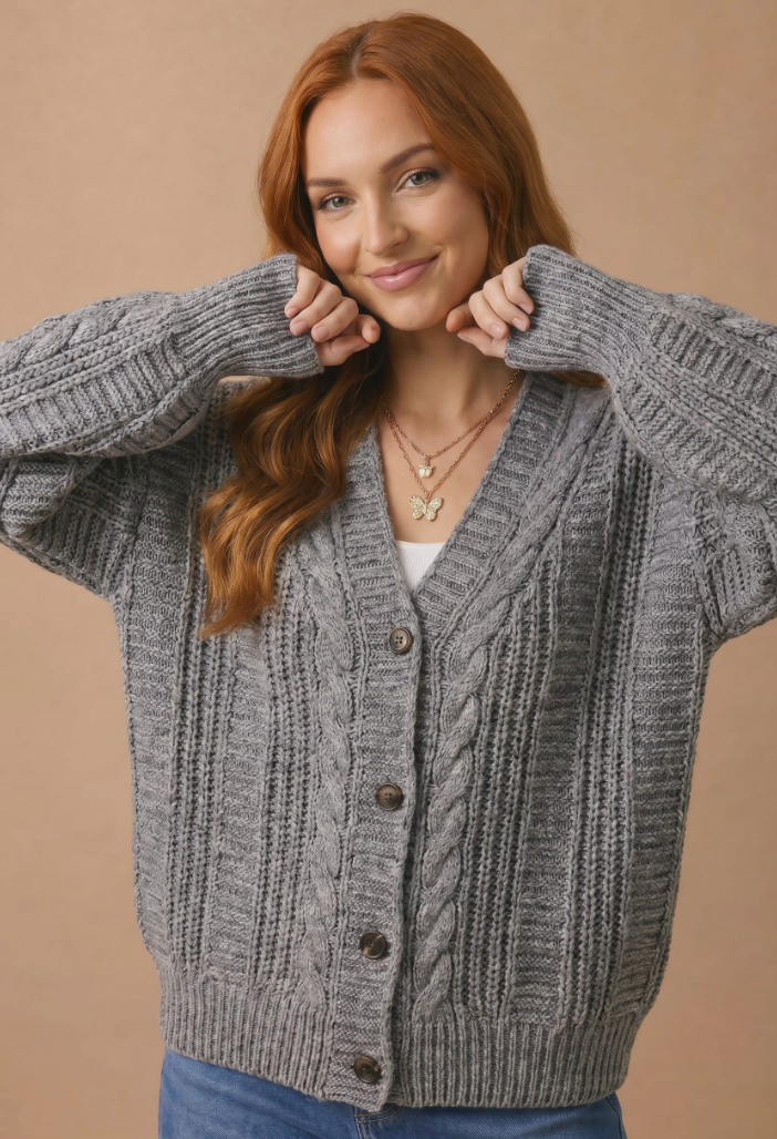The Cozy Chapter Cable Knit Cardigan