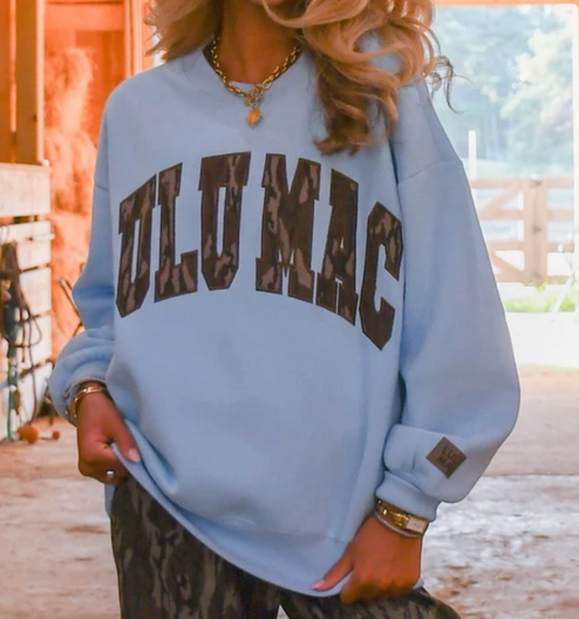 LuluMac: Mossy Oak Bottomland Sweatshirt, Light Blue