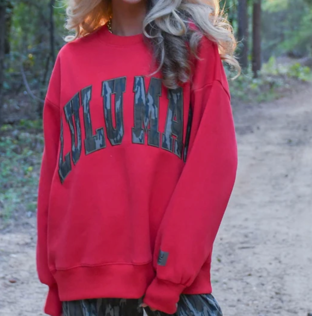 LuluMac: Mossy Oak Bottomland Sweatshirt, Red