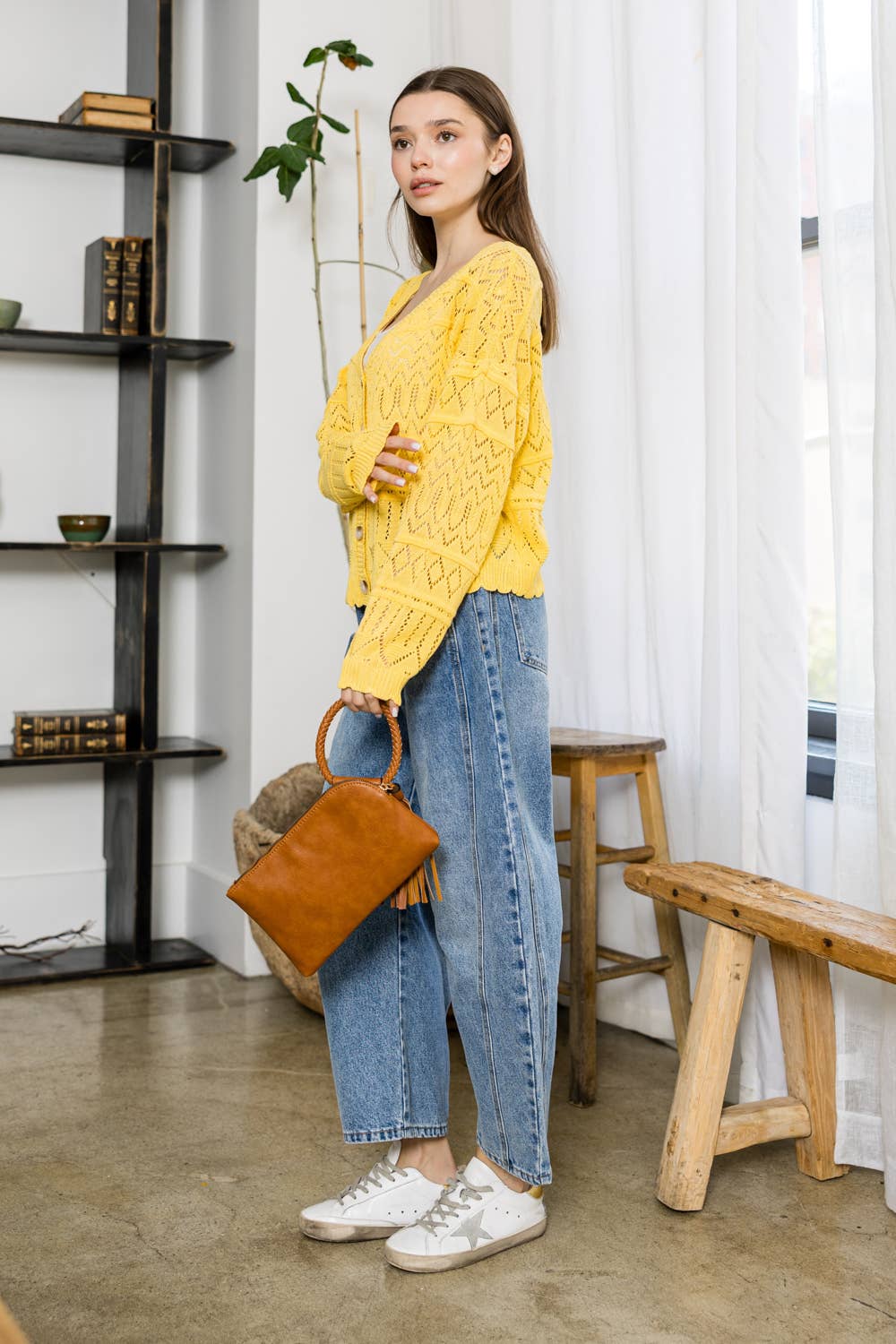Braided Handle Wristlet Clutch